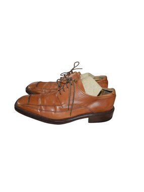 Sergio Serrano Cognac Brown Leather Oxford Dress Shoes Mens Size 41 US 8 Classic